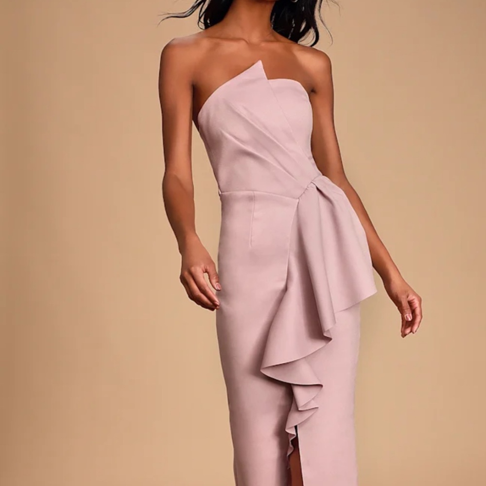 ELLIATT Reception Light Purple Strapless Bodycon Dress